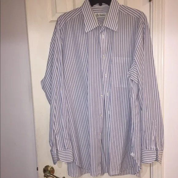 Luigi Borelli Stripped Button Down  17.15” x 34.5” EUC - Picture 3 of 7